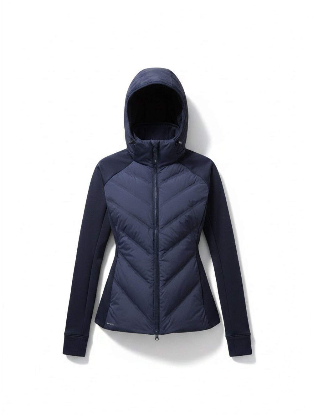 Athleta women’s Navy Hooded Puffer Jacket - like new